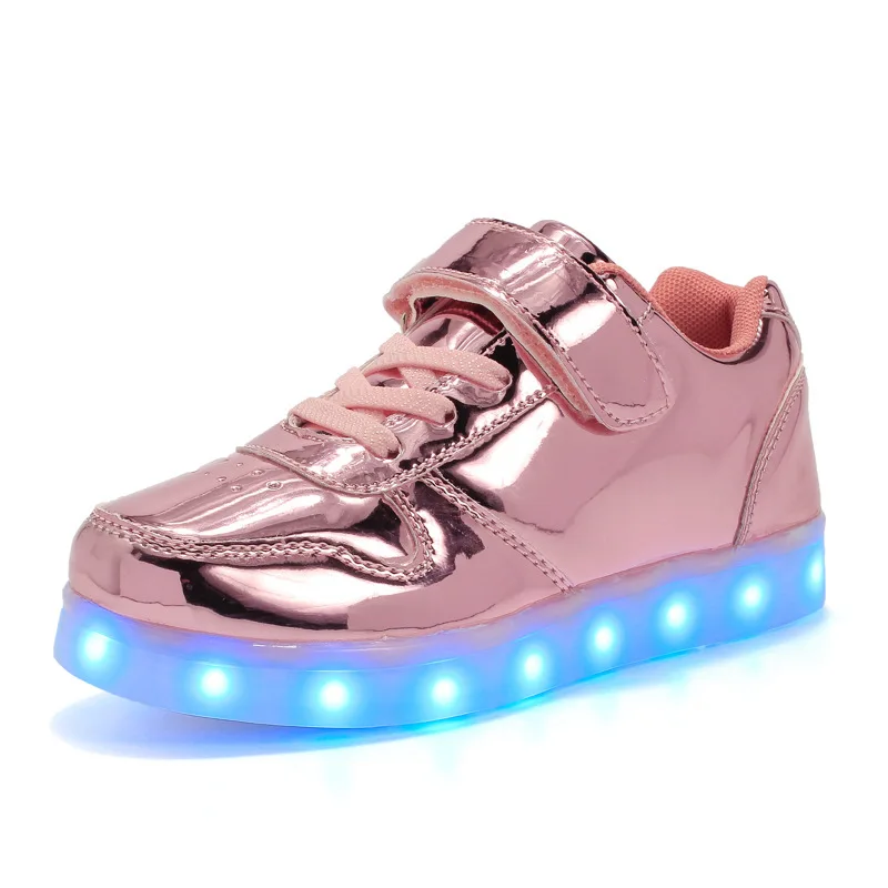 Новые серебристые светящиеся кроссовки детские светящиеся кроссовки светодиодные кроссовки для девочек кроссовки с подсветкой usb зарядка светящиеся кроссовки