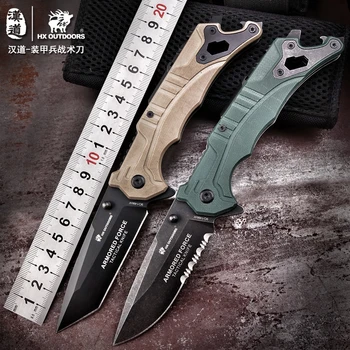 

HX OUTDOORS Flipper Folding Knife 9CR14mov Steel Survival EDC Tool Camping Hunting Outdoor Pocket Fruits Utility knife Dropship