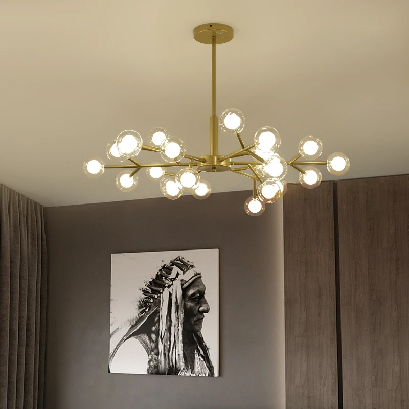 最小限のランプ北欧リビングルームの装飾シャンデリア-2-層ガラス寝室のインテリア天井ライト-led-光沢照明器具サスペンション