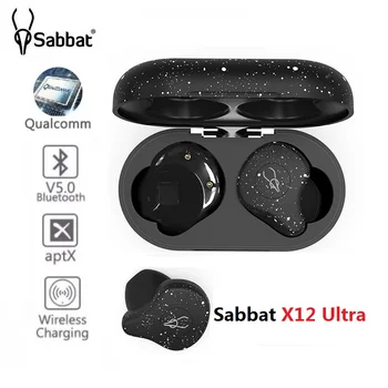 

Sabbat X12 Ultra Qualcomm TWS Wireless Bluetooth 5.0 Earphone Sports HiFi Stereo Earbuds Support wireless charger earphones