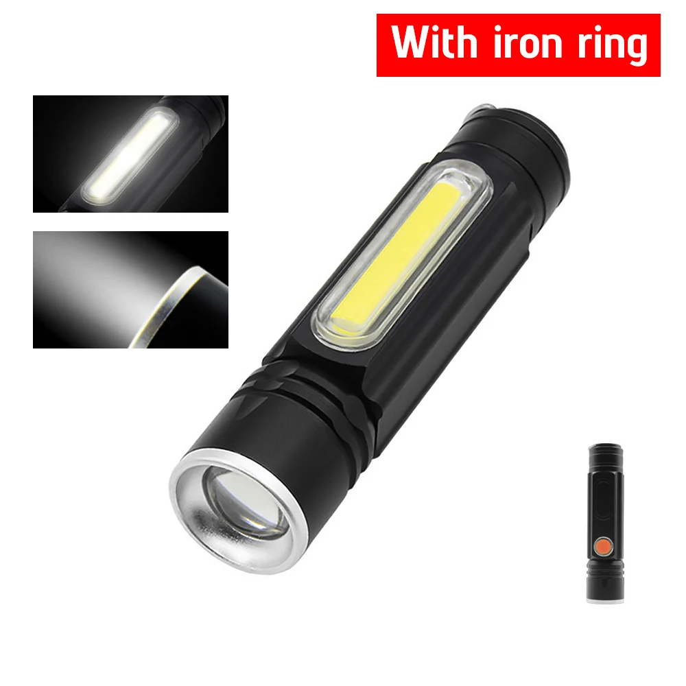 option B SUNYIMA портативный светодиодный фонарик T6+ COB ZOOM водонепроницаемый фонарь USB зарядка хвост магнит Кемпинг лампа Охота Рабочий фонарь - Испускаемый цвет: option B