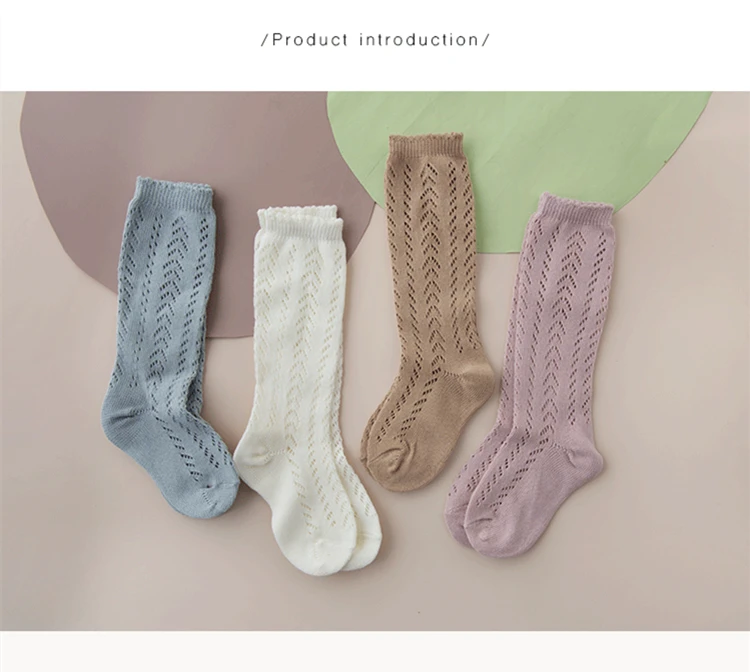 New Summer Children Socks Baby Girls Knee High Toddler Socks Cotton Long Tube Cute Princess Mesh Socks Kids Hollow Out Socken