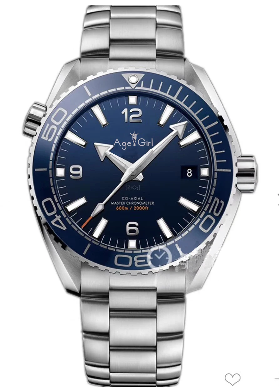 Роскошные брендовые Новые Мужские автоматические механические синие кожаные профессиональные часы из нержавеющей стали James Bond 007 сапфировые часы с керамическим ободком