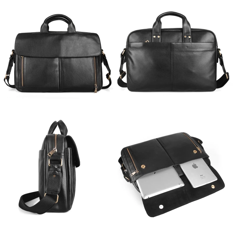 Cobbler Legend Men Briefcase Business Office Bag Genuine Leather Shoulder Messenger Bags 14 Inch Laptop Handbag 2019