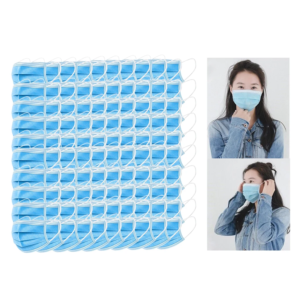 Lots 100 Disposable 4ply Comfortable Half Face Protective Mask Safety Dust