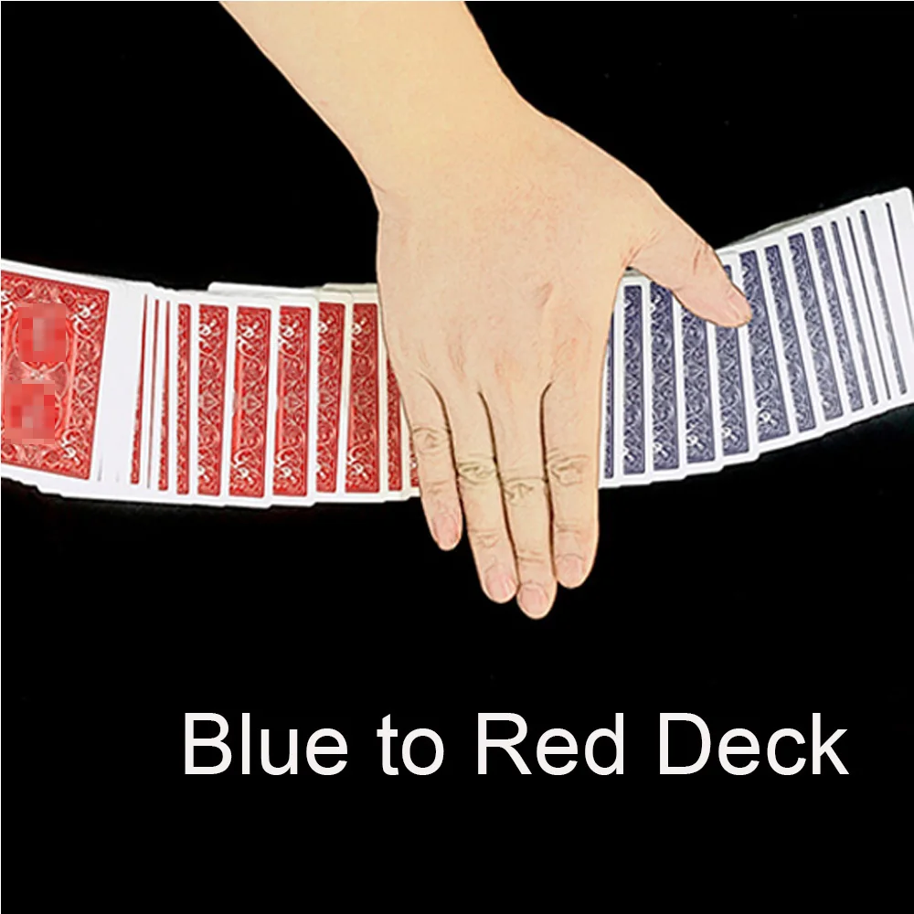 Blue to Red Deck Magic Tricks Stage Close Up Magia Card Appeaing Magie Mentalism Illusion Gimmick Props Accessories Magicians