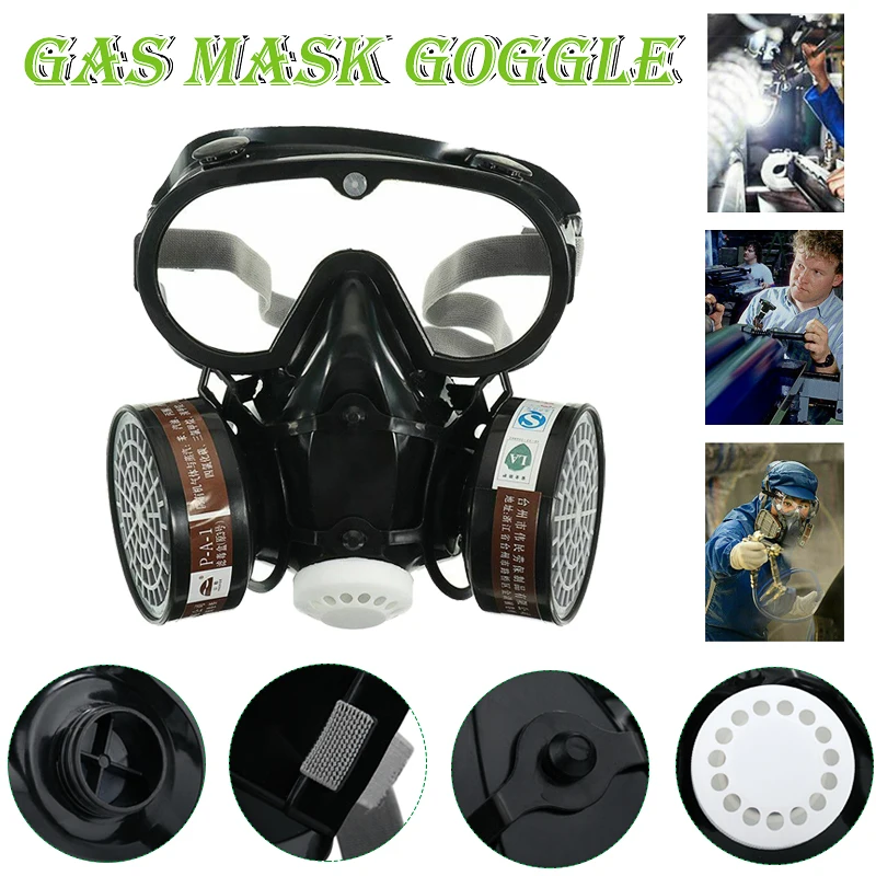 

9600 Dust Gas Mask One-piece Full Face Respirator Filter Mask Spray Paint Smoke Synthesis Protective Mask Safety Protection