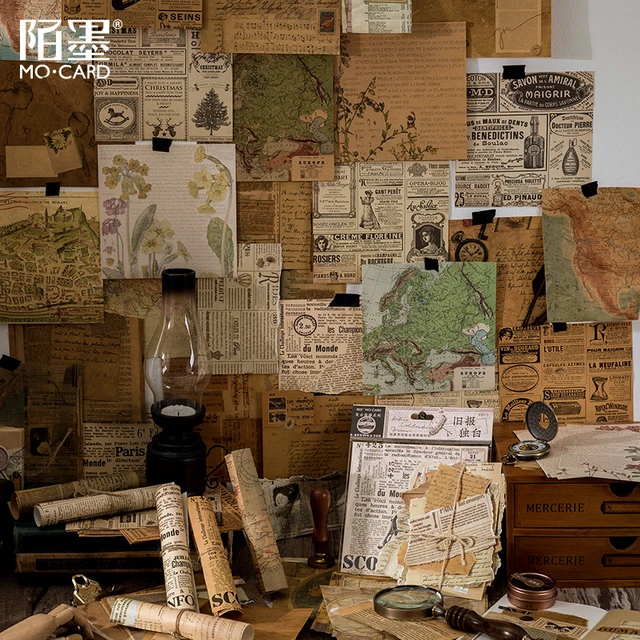 30 hojas/Paquete de estilo Vintage diario Scrapbooking Material de papel con letras Floral café mundo mapa arte Diy proyecto materiales - AliExpress