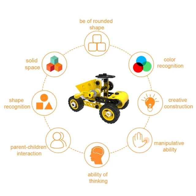 Intellectual Assembly Truck Car, 1 Set DIY Construction Vehicle Toy, Nut Engineering Vehicles for  for Kids Boys 69HE 6