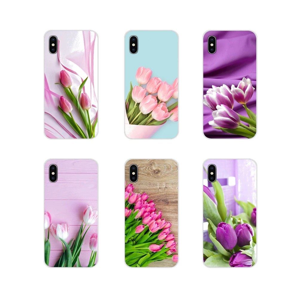 Аксессуары чехлы для телефонов Чехлы розовые тюльпаны цветы Apple iPhone X XR XS 11Pro MAX 4S 5C