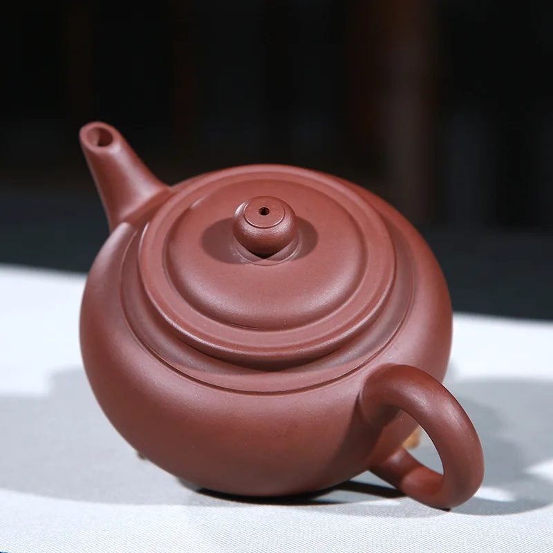 Rain Sand Gift Customization-Clay Tea Pot Wholesale Entirely Handmade Purple Clay Double-Line Teapot a Generation of Fat Consign