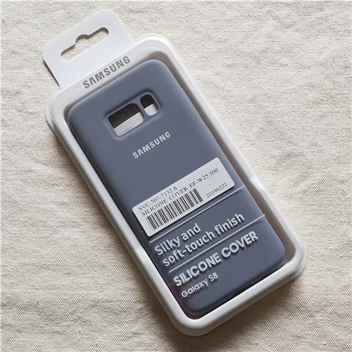 Серый Чехол для samsung Galaxy S8 Plus Ofiice, жидкий силиконовый чехол, шелковистый корпус с сенсорным покрытием для S8+ S8 Plus с коробкой - Цвет: Серый