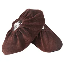 2 пары толстых нетканых бахилов антистатические Нескользящие моющиеся бахилы темно-коричневый/винно-красный/темно-синий/черный