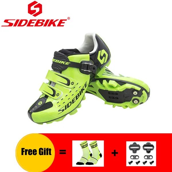 Package 3 for Green SIDEBIKE, sapatilha, ciclismo, mtb, велосипедные кроссовки, обувь для горного велосипеда,, мужские, женские, mtb, педали, самоблокирующиеся, Спортивная, велосипедная обувь - Цвет: Package 3 for Green