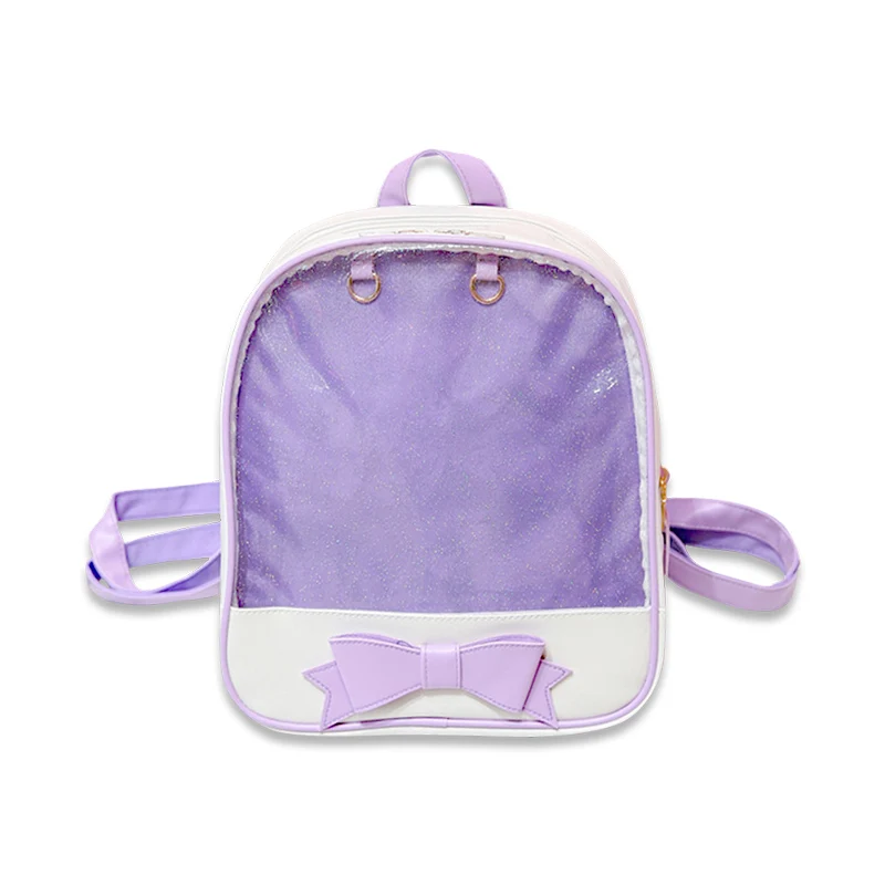 Purple Прозрачный рюкзак с бантом Itabags, школьные сумки для девочек-подростков, дизайнерские сумки Ita Bookbag Bolsa - Цвет: Purple