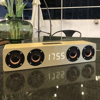 Wooden Bluetooth Speaker Portable Wireless Subwoofer Clock Soundbox Home Computer Echo Wall Soundbar HiFi Stereo TF AUX U Disk - Image 2
