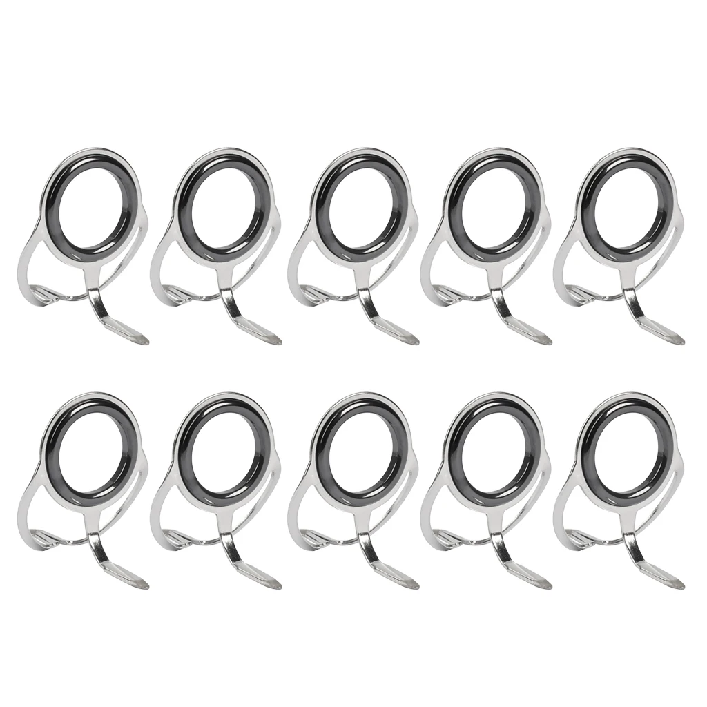 10pcs/set Ceramic Ring Eyes Fishing Rod Guides Double Legs Free