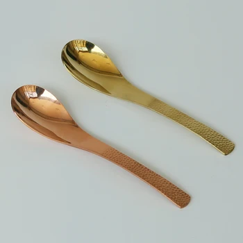 

Pure copper handmade small rice soup spoon tableware kitchen tool honey dessert egg spoon