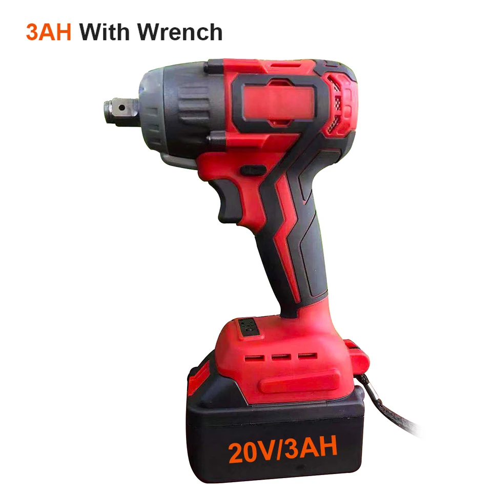 GOXAWEE 40000Amh аккумуляторная электрическая ключ, дюймовый стандарт 21V бесщеточный ударный гайковерт пневматический разъем ключ, дюймовый стандарт зарядки литий-Батарея ручная дрель Мощность инструменты - Цвет: 4060