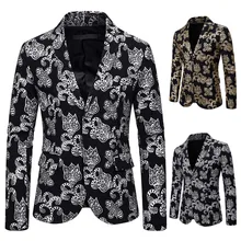 Низкая цена, распродажа, модная мужская осенне-зимняя повседневная куртка на пуговицах с золотым принтом, пальто с длинным рукавом, топ, Прямая поставка, горячая распродажа