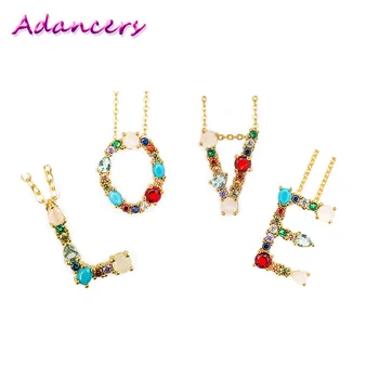 

Women's necklace butterfly micro-set necklace 26 English alphabet necklace personality gold alphabet necklace