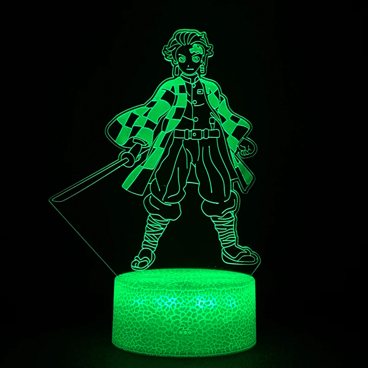 Acrylic Led Night Light Anime Demon Slayer Agatsuma Zenitsu Figure for Kids Child Bedroom Decor Cool Kimetsu No Yaiba Lamp Gift star night light Night Lights