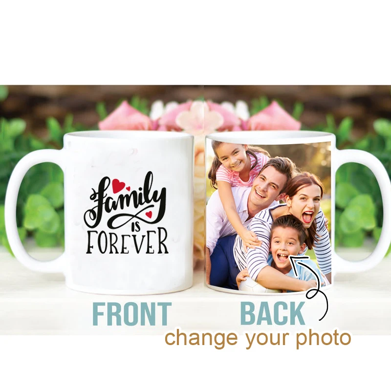 Personalized Mug Family Gift Ceramic Magic Photo for Dad Mugs Customize Photos Coffee | Дом и сад