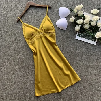 

Nightgowns Sexy Nightdress Silk V-neck Floral Sleepwear Nightgown Bathrobe Sleepwear Robe Nightwear Sleeveless Women Sleepshirt