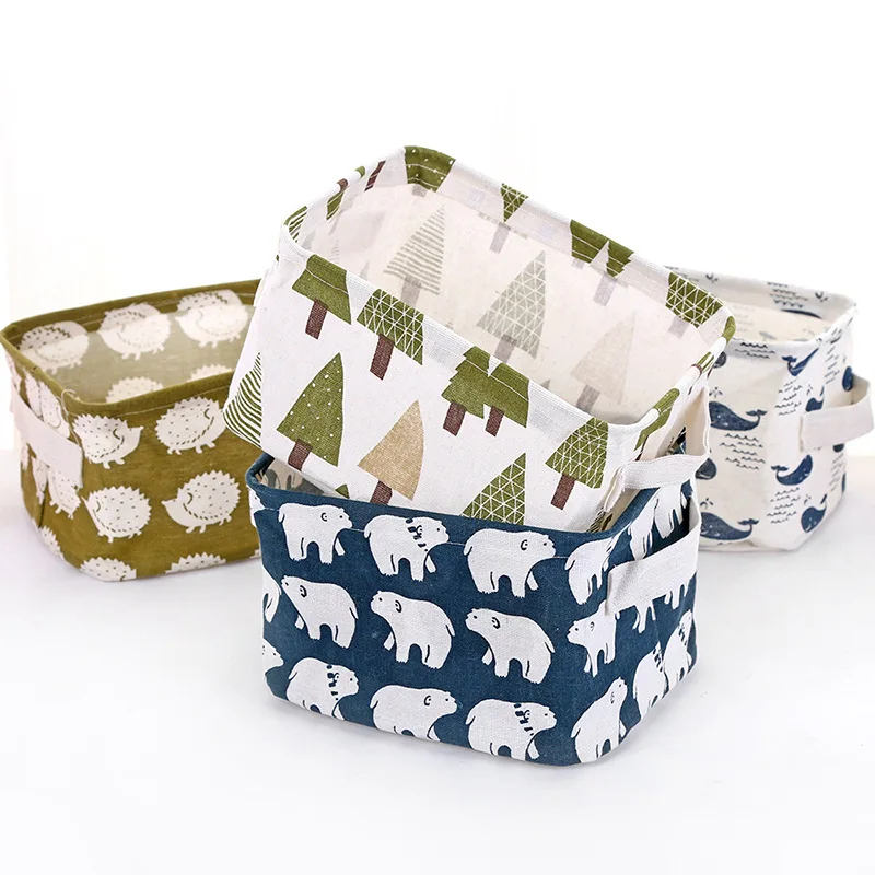 

Desktop Storage Basket Sundries Underwear Toy Basket Storage Box Container Organizer Fabric Baskets Home Storage Laundry Basket