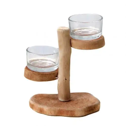 2 Cups Holder Деревянный подсвечник, держатель для нескольких стеклянных чашек, подсвечник, подставка для украшения дома - Цвет: 2 Cups Holder