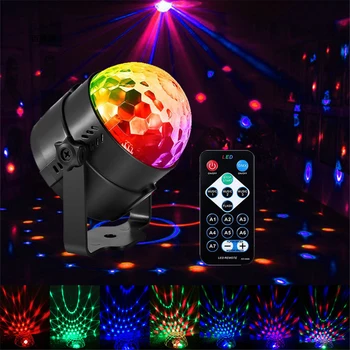 

Party DJ Lights Sound Activated Disco Ball Light 3W RGB Stage Lights USB Powered With Remote Control For Kids Birthday Christmas