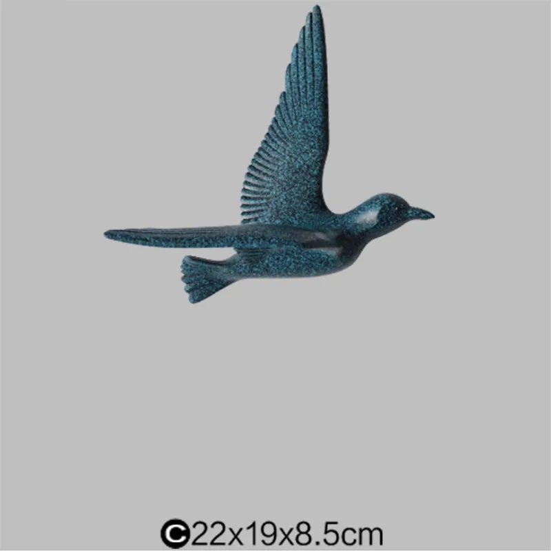 Blue C Европейский Креативный резиновый Настенный 3D орнамент в виде чайки, птицы, Настенная Наклейка для гостиной, телевизора, фоновое украшение, подвеска в виде животного - Цвет: Blue C