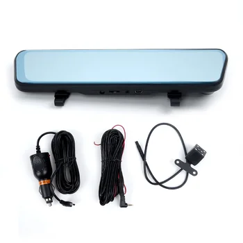 

10inch Touch Screen Car DVR Rear View Mirror Dash Cam Full HD 1080P Dual Lens 5V 170 degrees wide angle Built-in Battery