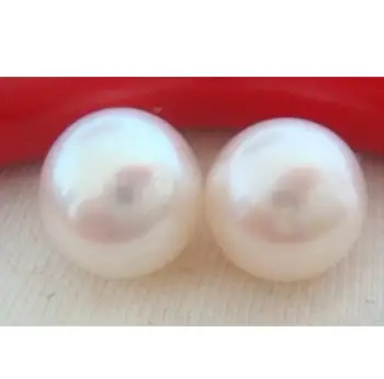 

Jewelry Free Shipping elegant 10-11mm natural Australian south sea white loose pearl earrings