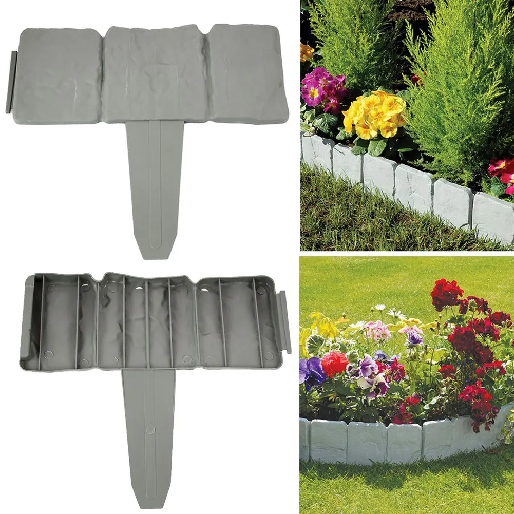 

Beautiful Garden Fence 22.5*25.5*2CM Plant Gray Decorate Gardening Garden Fencing Practical Garden Border Stone Cobbled Gardens