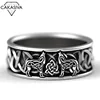 925 Silver Northern European Mythology Wolf Finriel Defense Totem Amulet Hip-hop  Wolf Ring Man Vintage Jewelry ► Photo 1/4