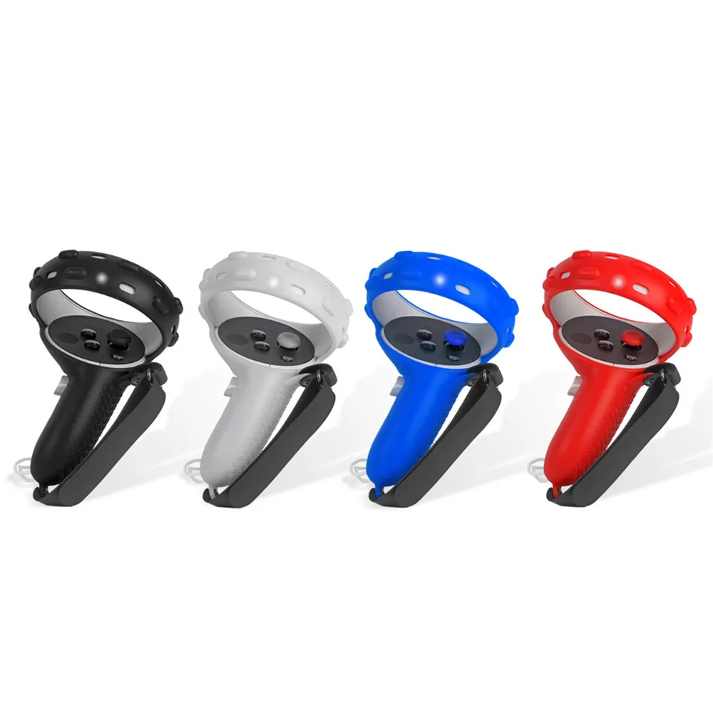 Cubierta de mango de silicona suave para mando, funda protectora con correa de mano para Oculus Quest 2 VR, accesorios de mango