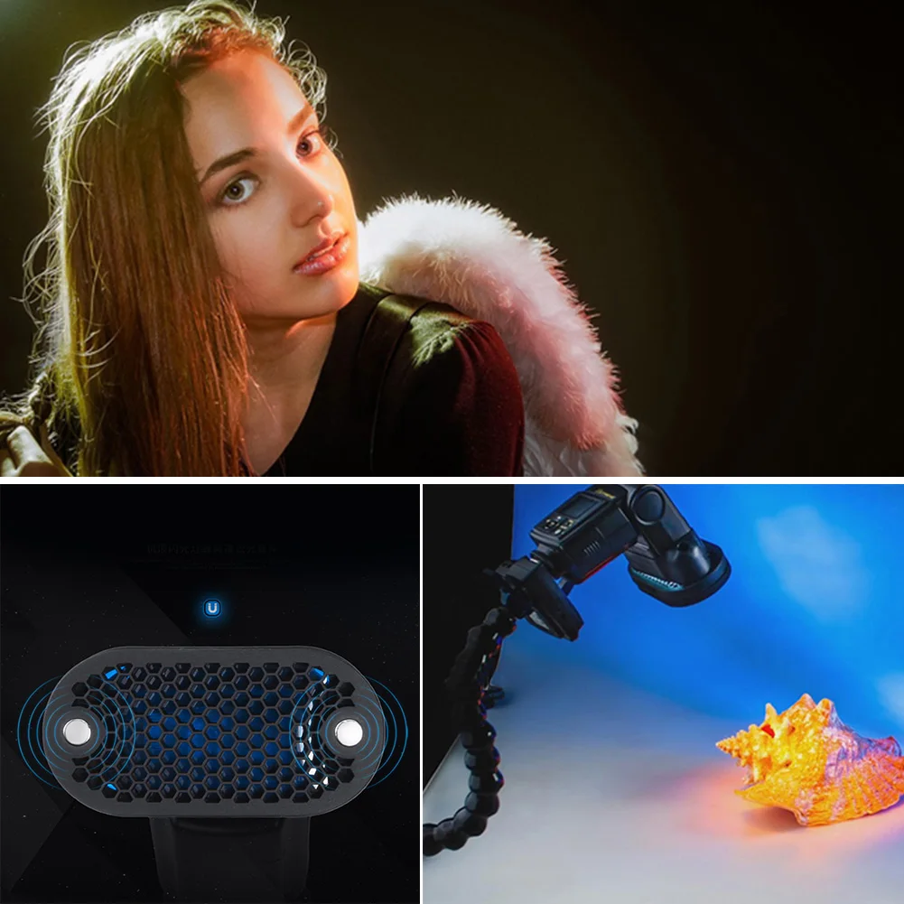 

Camera Magnetic Stackable Flexible Lighting Filter Kit Transparent Honeycomb Grid Protective Easy Use Universal Flash Gels