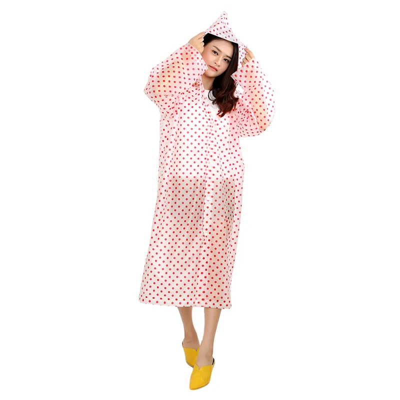 EVA Transparent Raincoat Waterproof Man Woman Polka Dot Raincoats Adult Outdoor Accessories High Quality | Дом и сад