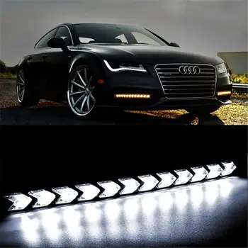 

2pcs Car LED Switchback Daytime Running Light Waterproof Headlight DRL Car Lamp Dynamic Sequential Turn Signal Daytime Running