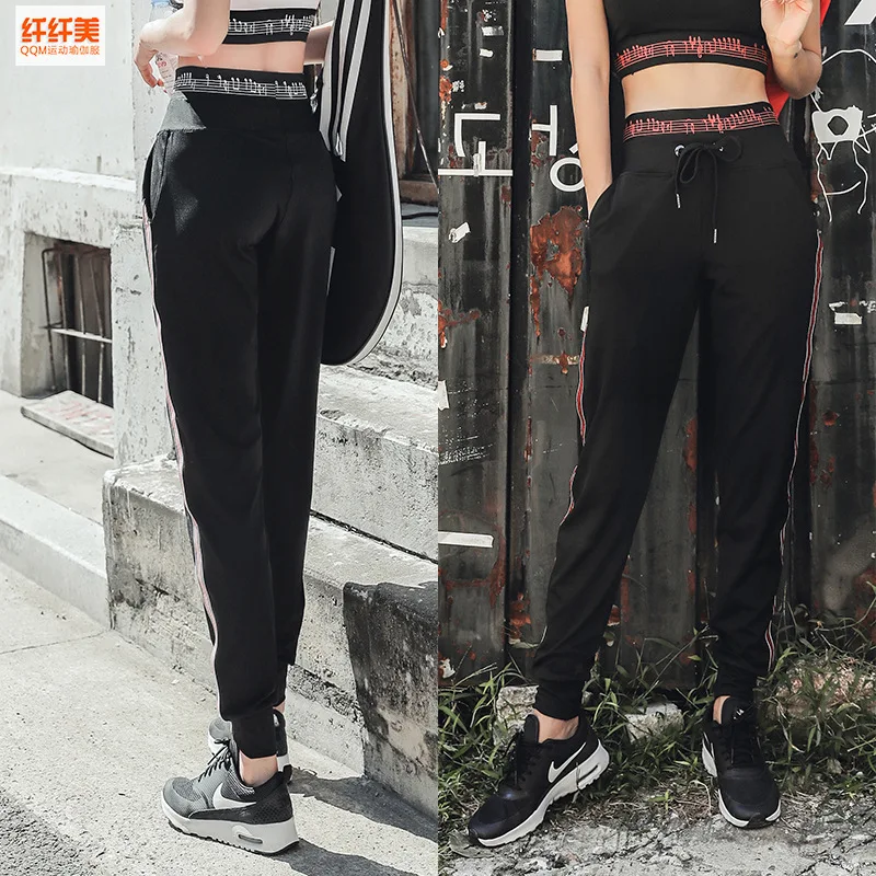 

Europe And America New Style Quick-Drying Loose-Fit Sports Fitness Pants High-waisted Printed Harem Pants Leggings Yoga Pants Tr