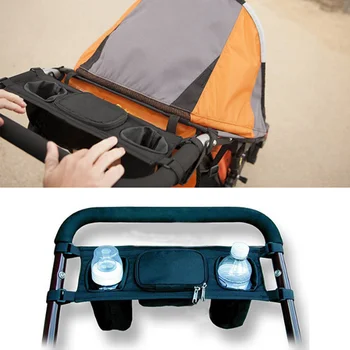 

Accessories for Stroller Baby Stroller Console Tray Pram Hanging Organizer Double Bag Bottle Cup Stroller Basket