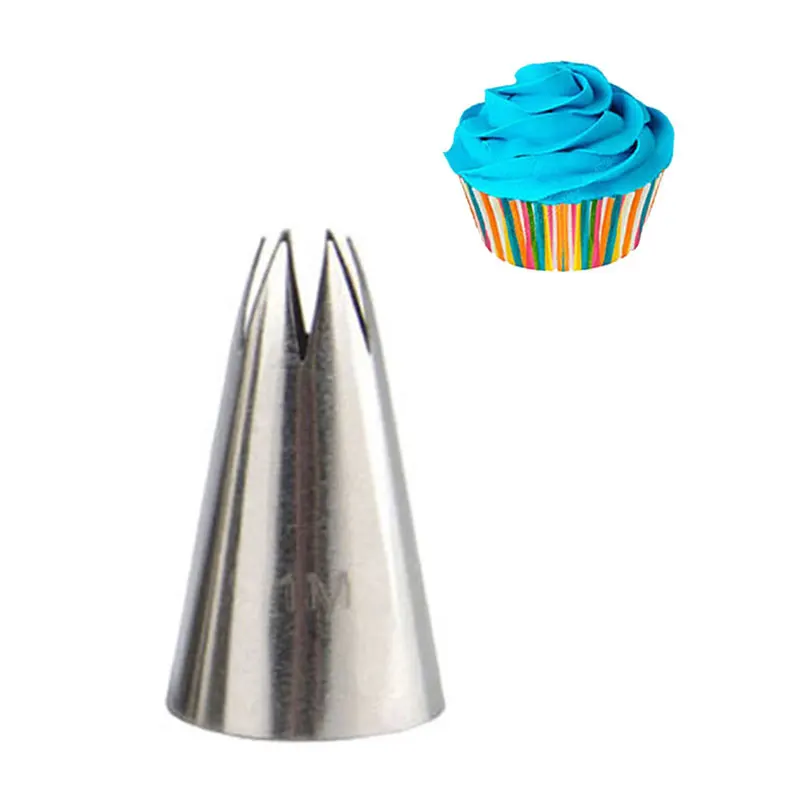 

1M Cake Icing Nozzle Stainless Steel Cake Decorating Piping Nozzles Cupcake Tools
