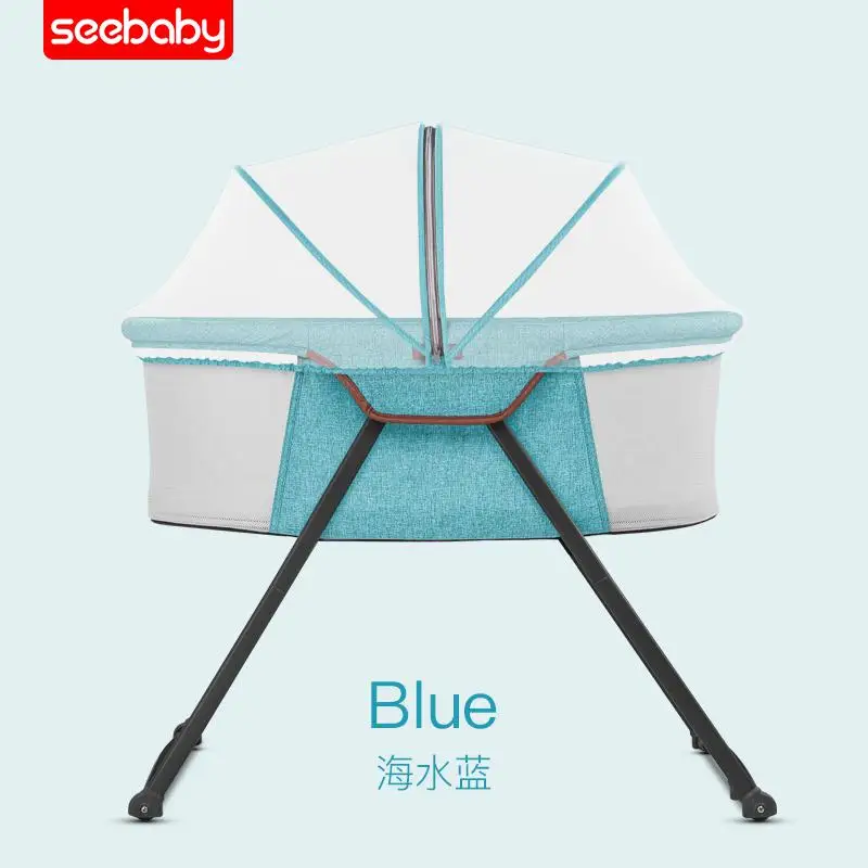 blue 3 4 в 1, Детский шейкер, портативная кроватка, многофункциональная кровать для новорожденных, светильник для путешествий, детское спальное постельное белье - Цвет: blue 3