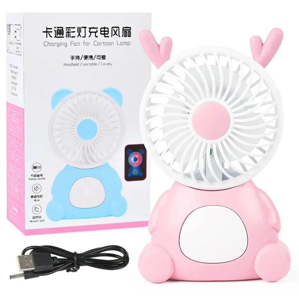 

USB Night Light Students Adult Outdoor Travel Handheld Electric Fan Air Conditioner Cooler Cooling Fan for Summer