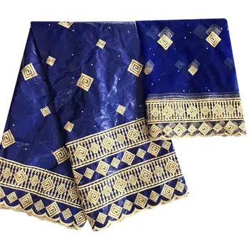 

Nigerian lace fabric jacquard brocade fabric wholesale baizn riche getzner royal bule bazin brode getzner 5+2yards/lot RE4-R1