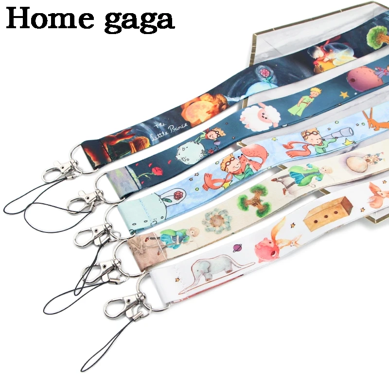 Homegaga prince cartoon diy keychain lanyard webbing ribbon neck strap fabric badge phone holder necklace accessory D1704