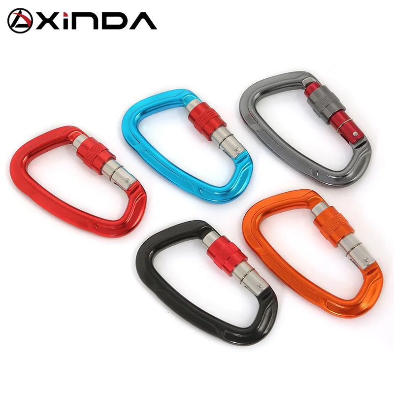 Outdoor Professional Rock Climbing Carabiner 25kN Lock D-shape Safety Buckle Safety Protection Carabiner Equipment 3