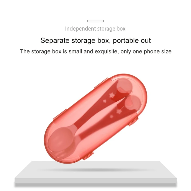 Термостойкий набор ложка и вилка для кормления детей, тренировочная ложка для кормления, детская посуда, безопасный чехол для путешествий