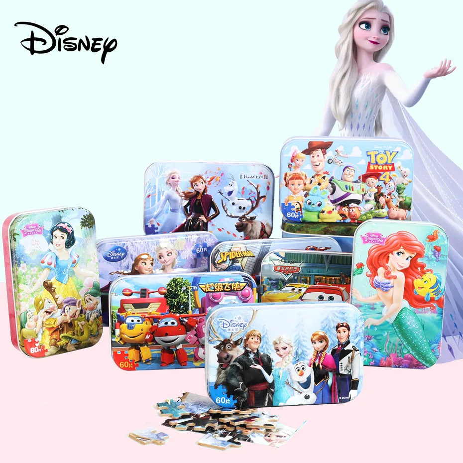 

Disney 3d Puzzle / Frozen 2 Puzzle 60 Pieces Children's Educational Toy Wooden Puzzle Mickey Minnie Puzzle Aisha Kids Puzzle